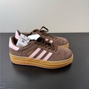 adidas Gazelle Womens Brown and Pink Suede Sneakers